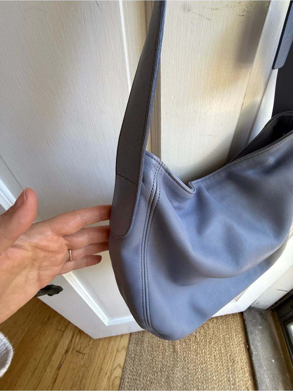 Coach Leather Hobo Bag in Soft Periwinkle Blue 4161